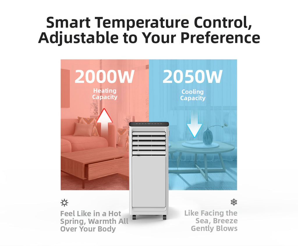 9000BTU air Conditioner for Home Bedroom Household Remote Control APP cooling and heating Portable AC air Conditioner