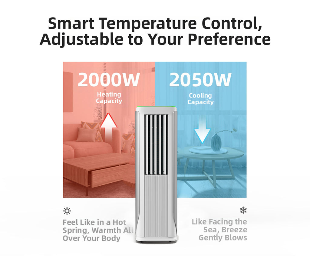 Air Cooling and Heating 14000BTU Room Household AC Portable Air Conditioner with Heater for Home