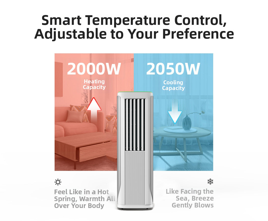 Air Cooling and Heating 14000BTU Room Household AC Portable Air Conditioner with Heater for Home
